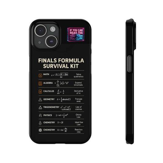 Finals Formula Survival Kit Phone Case, Study Aid, Gift for Students, Academic Motivation, School Supplies, Math and Science Design